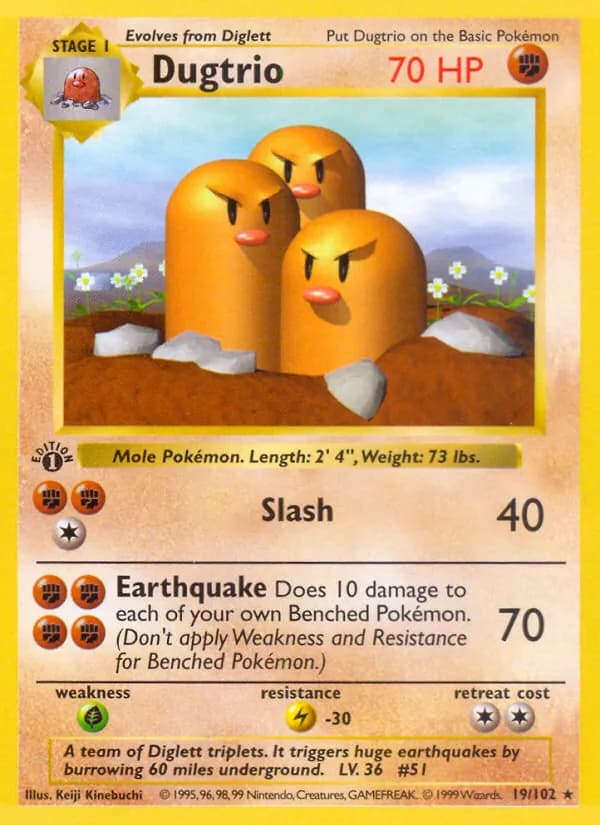 Dugtrio — Base Set #19