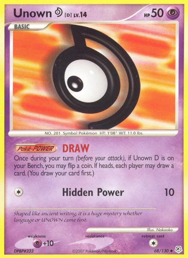 Unown D — Diamond & Pearl #68