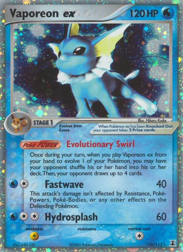 Vaporeon ex — Delta Species #110
