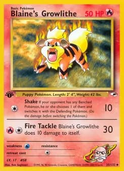 Blaine's Growlithe — Gym Heroes #35