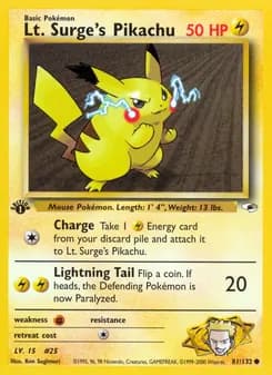 Lt. Surge's Pikachu — Gym Heroes #81