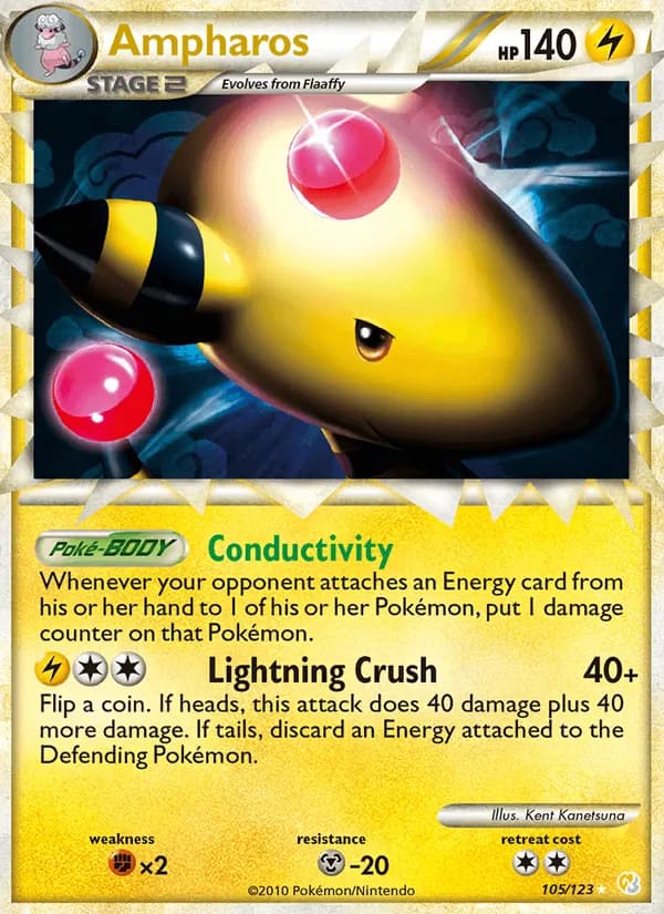 Ampharos — HeartGold SoulSilver #105