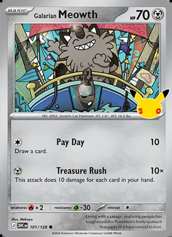 Galarian Meowth — 30th Celebration #101