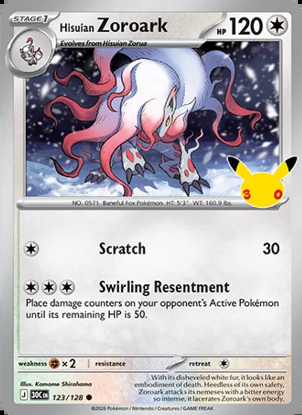 Hisuian Zoroark — 30th Celebration #123