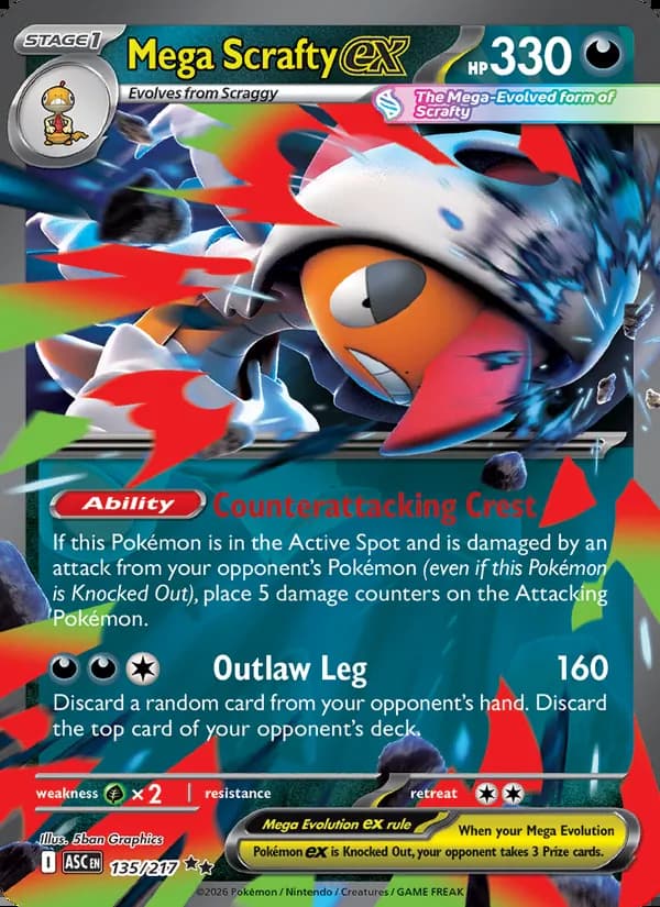 Mega Scrafty ex — Ascended Heroes #135