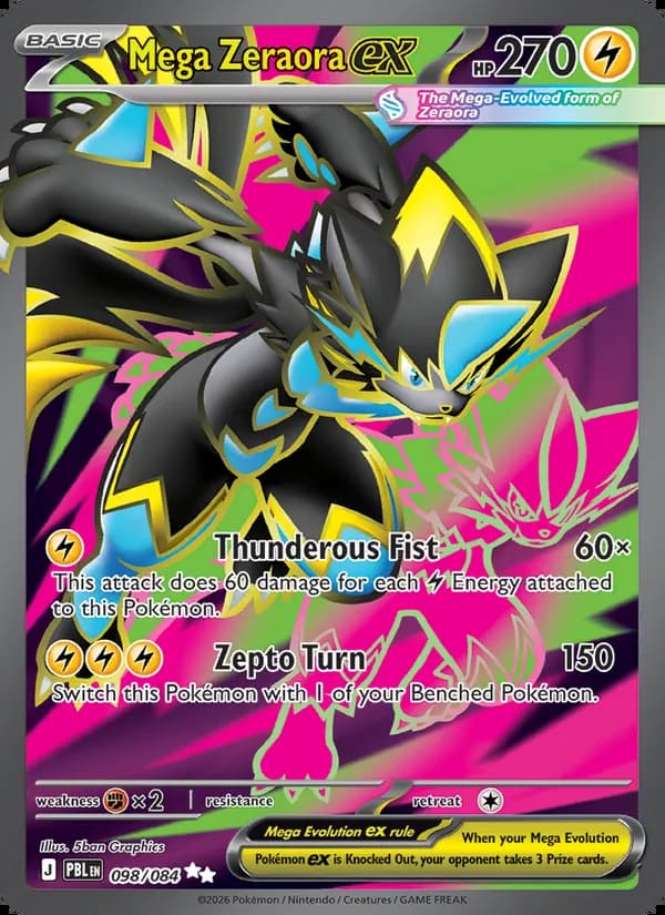 Mega-Zeraora ex — Oscuridad Absoluta #098