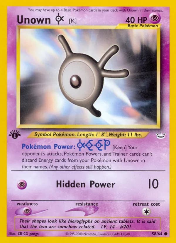 Unown [K] — Neo Revelation #58