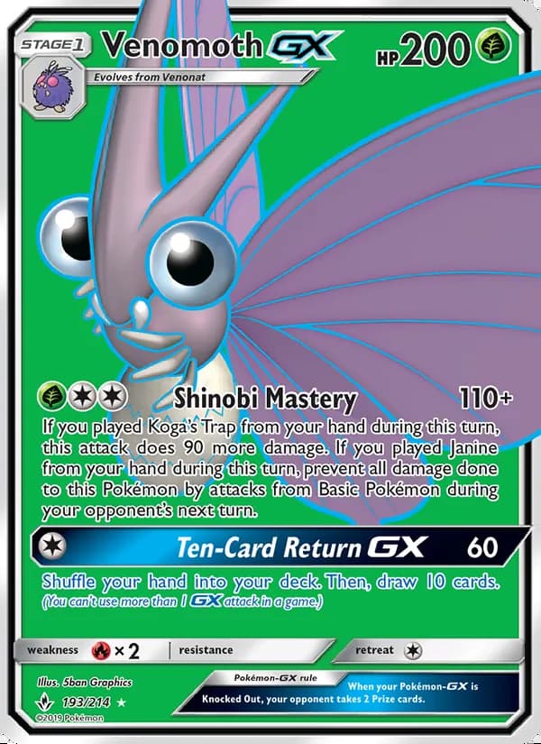 Venomoth GX — Unbroken Bonds #193