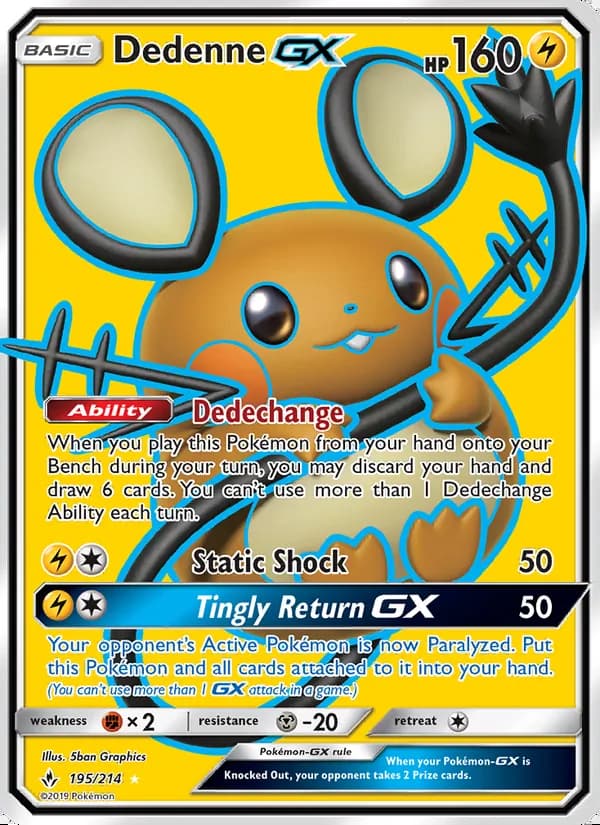 Dedenne GX — Unbroken Bonds #195