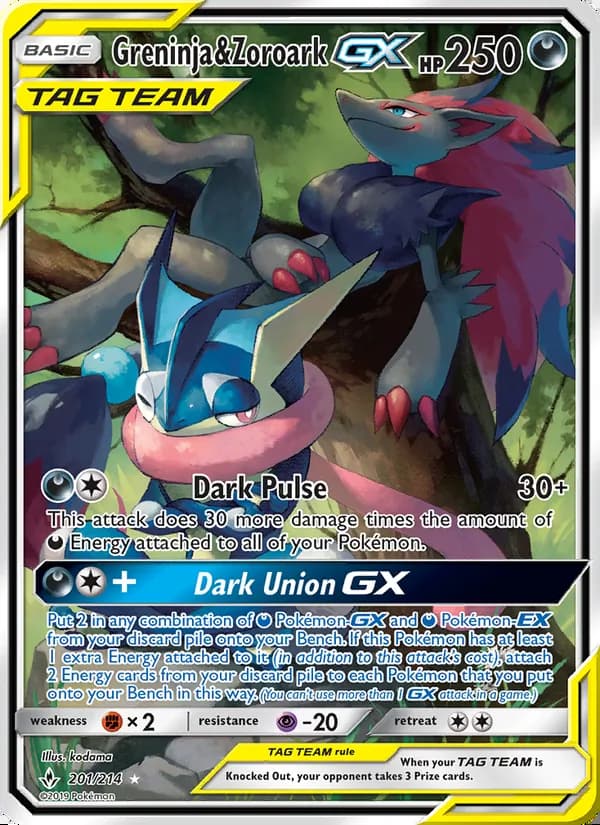 Greninja y Zoroark GX — Vínculos Indestructibles #201