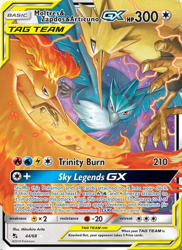 Moltres & Zapdos & Articuno GX — Destinos Ocultos #44