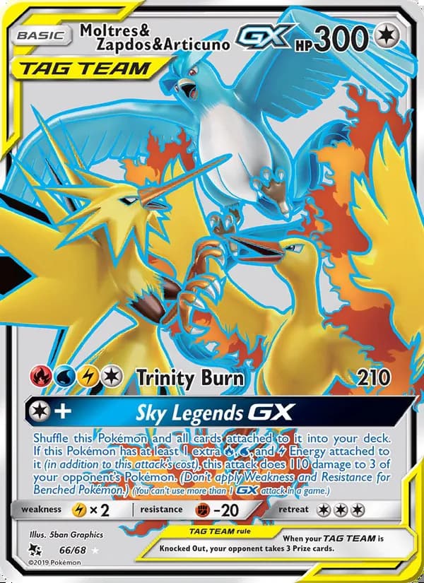 Moltres & Zapdos & Articuno GX — Destinos Ocultos #66