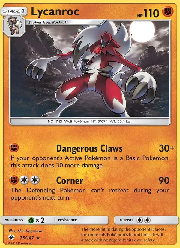 Lycanroc — Burning Shadows #75