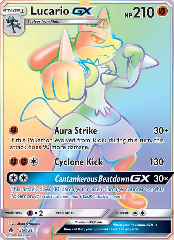 Lucario GX — Forbidden Light #135