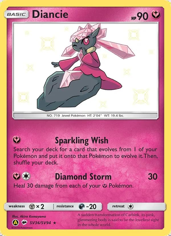 Diancie — Destinos Ocultos Tesoro Brillante #SV36
