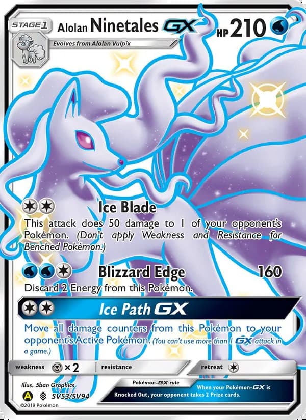 Alolan Ninetales-GX — Destinos Ocultos Tesoro Brillante #SV53