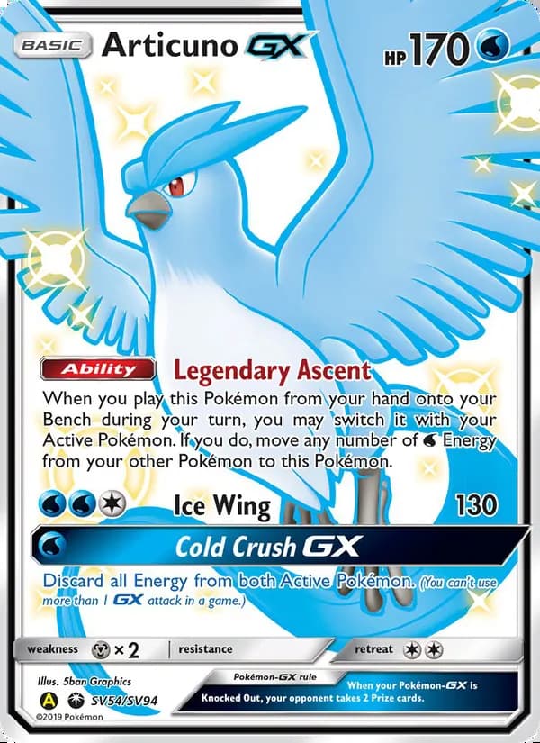 Articuno-GX — Destinos Ocultos Tesoro Brillante #SV54