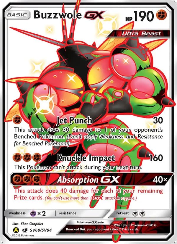 Buzzwole-GX — Destinos Ocultos Tesoro Brillante #SV68