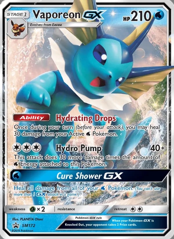 Vaporeon GX — SL Cartas de promoción #SM172