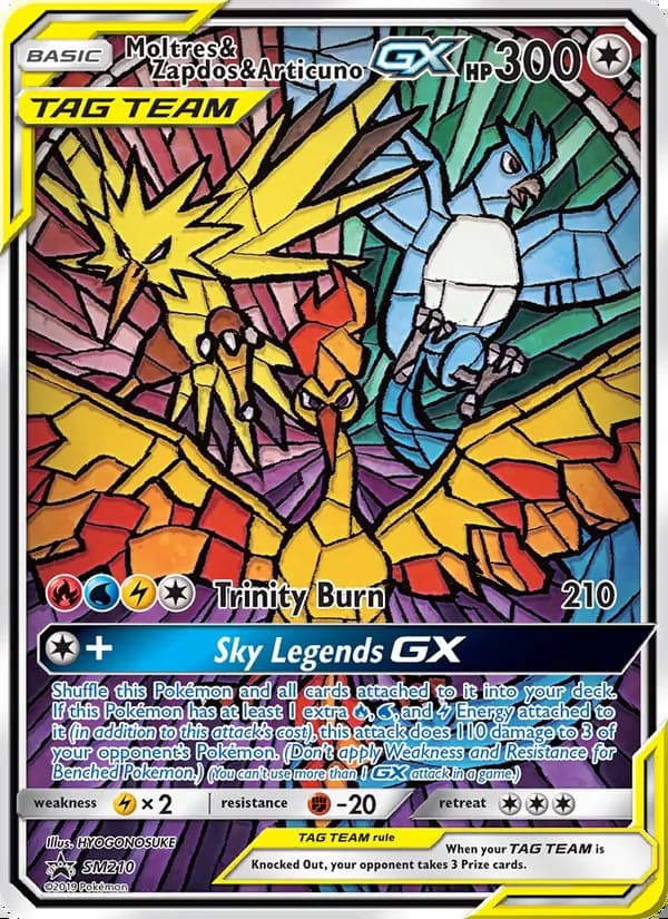 Moltres, Zapdos y Articuno GX — SL Cartas de promoción #SM210
