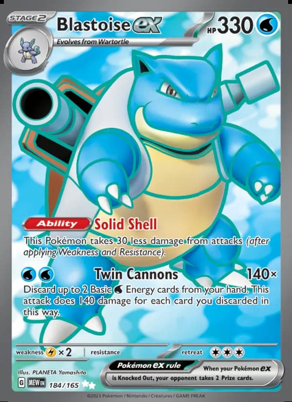 Blastoise ex — 151 #184