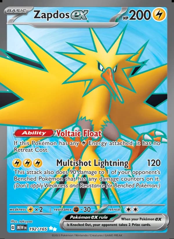 Zapdos ex — 151 #192