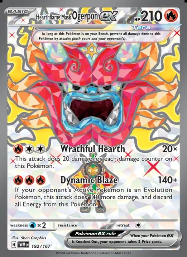 Hearthflame Mask Ogerpon ex — Twilight Masquerade #192