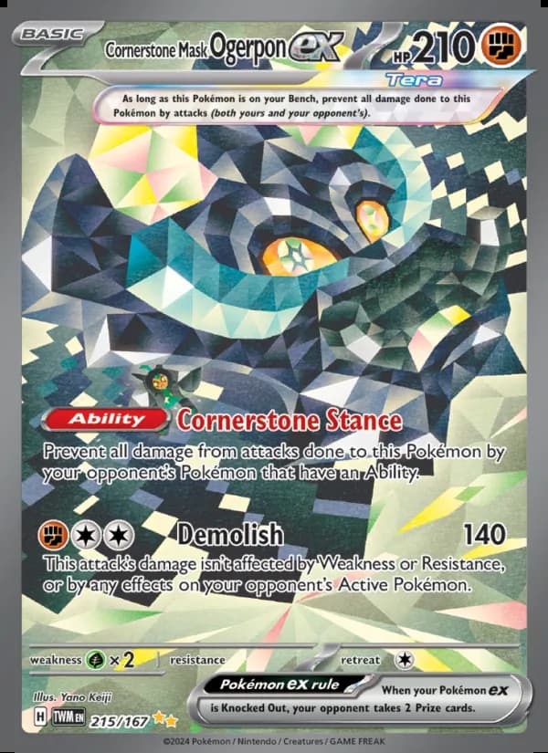 Cornerstone Mask Ogerpon ex — Twilight Masquerade #215