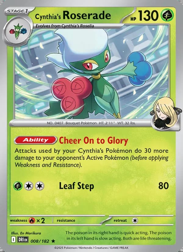Cynthia's Roserade — Destined Rivals #008