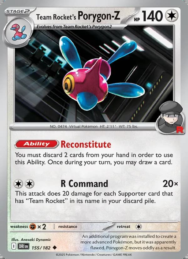 Team Rocket's Porygon-Z — Destined Rivals #155