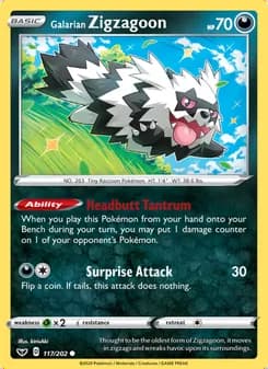 Galarian Zigzagoon — Sword & Shield #117