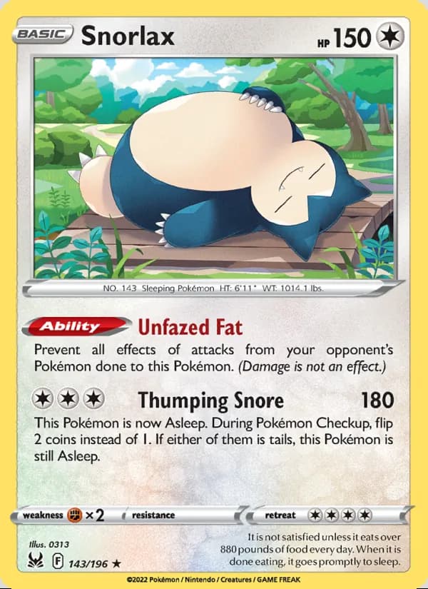 Snorlax — Lost Origin #143