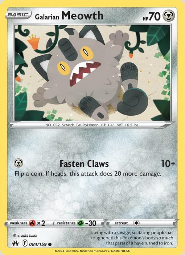Galarian Meowth — Crown Zenith #084