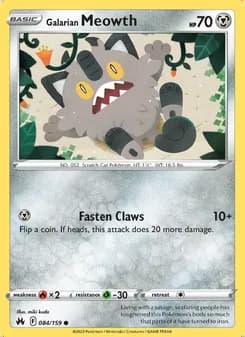 Galarian Meowth — Crown Zenith #084