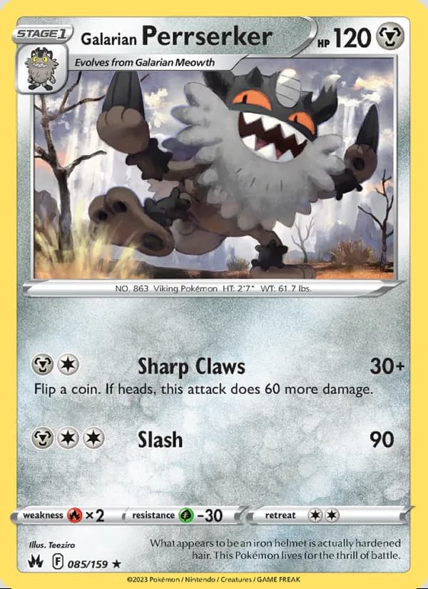 Galarian Perrserker — Crown Zenith #085