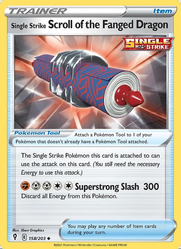 Single Strike Scroll of the Fanged Dragon — Evolving Skies #158