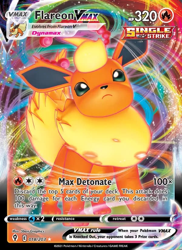 Flareon VMAX — Evolving Skies #18