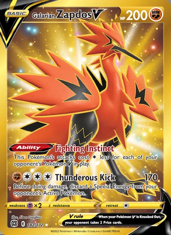 Galarian Zapdos V — Brilliant Stars #182