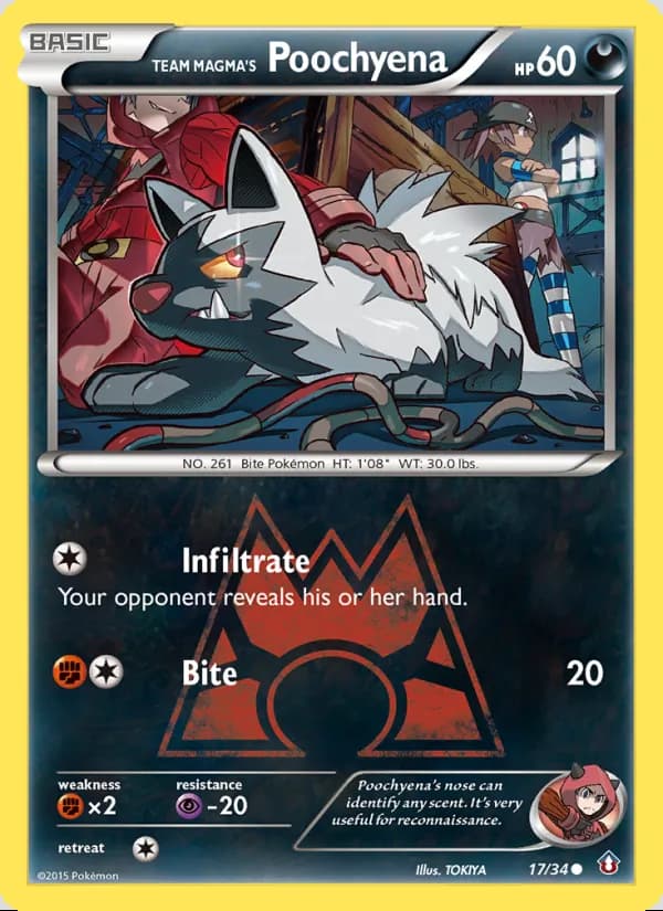 Team Magma's Poochyena — Double Crisis #17