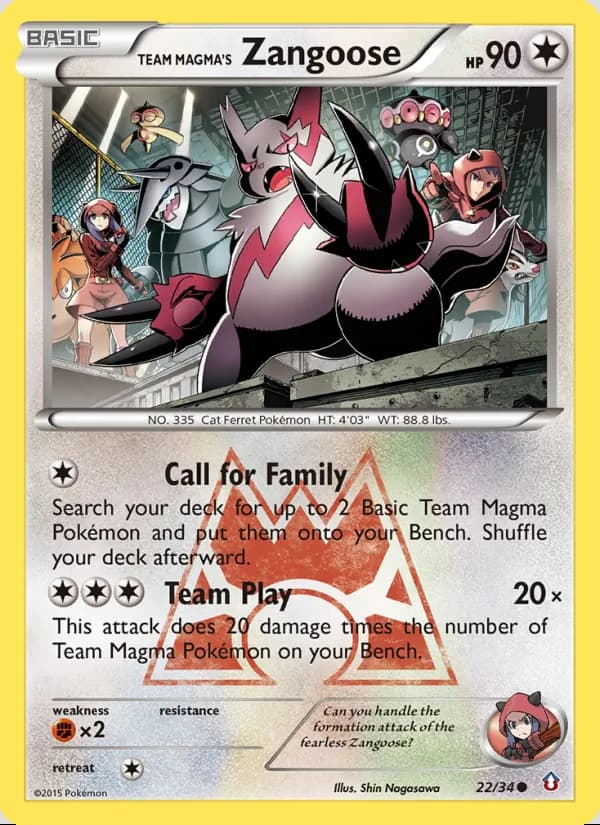 Team Magma's Zangoose — Double Crisis #22