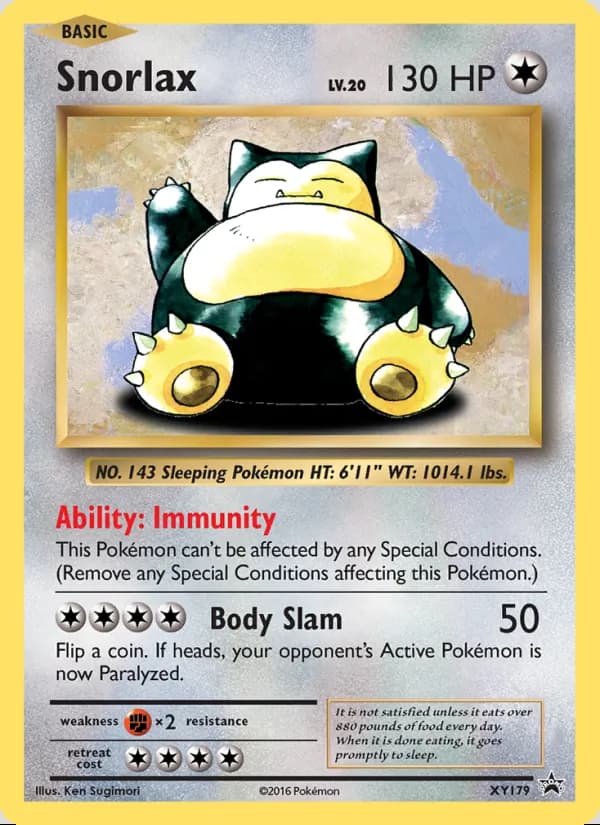 Snorlax — XY Cartas de promoción #XY179