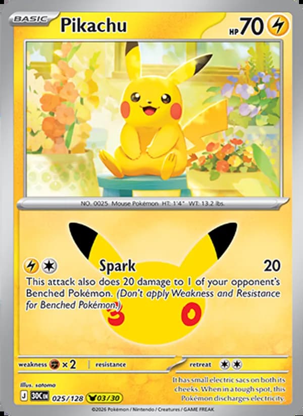 Pikachu — 30th Celebration #025