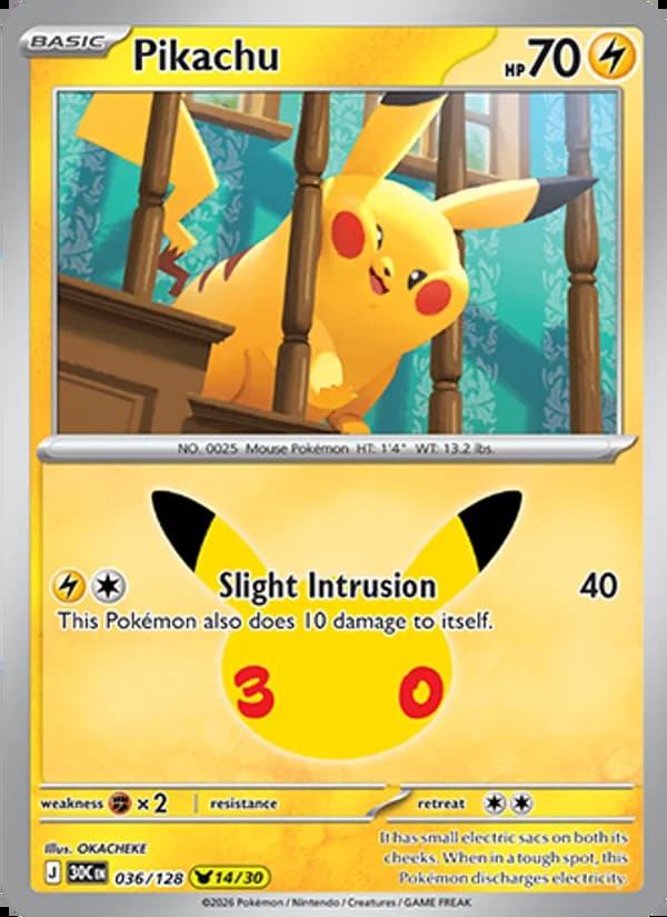 Pikachu — 30th Celebration #036