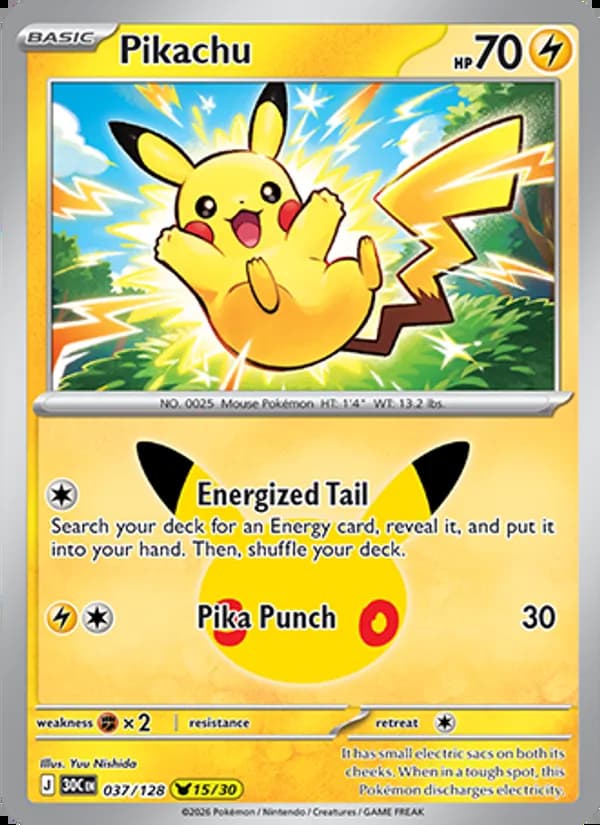Pikachu — 30th Celebration #037