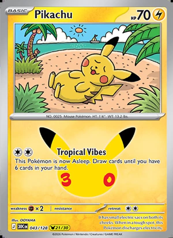 Pikachu — 30th Celebration #043