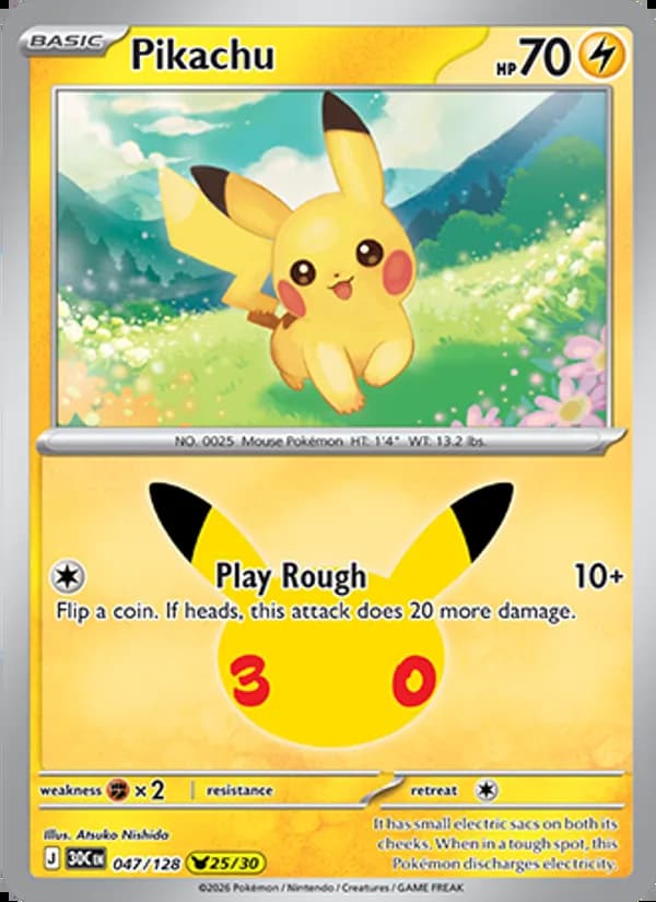Pikachu — 30th Celebration #047