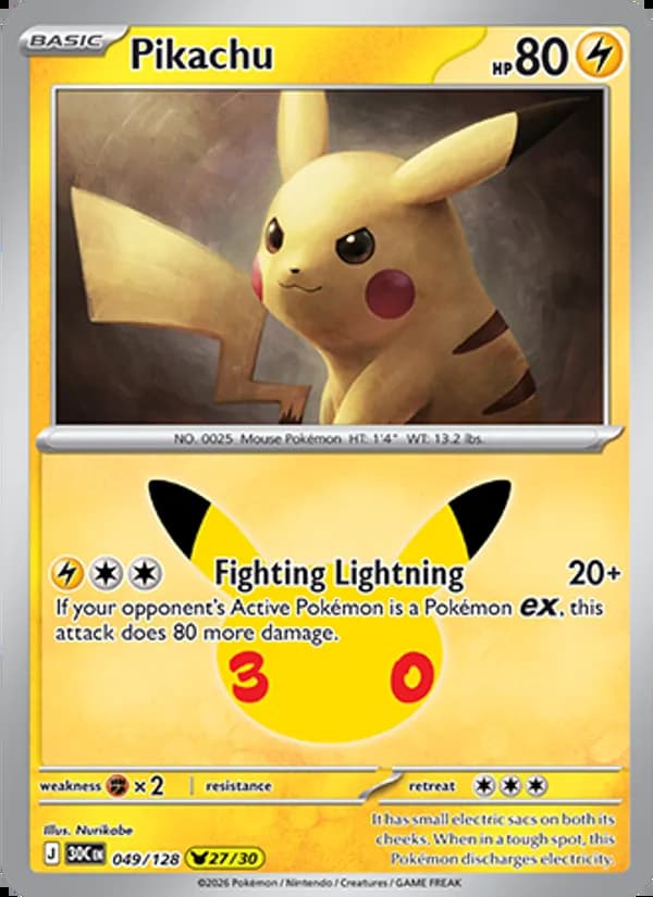 Pikachu — 30th Celebration #049
