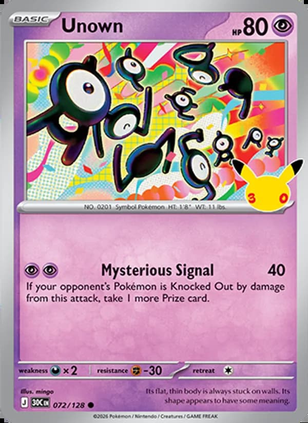 Unown — 30th Celebration #072