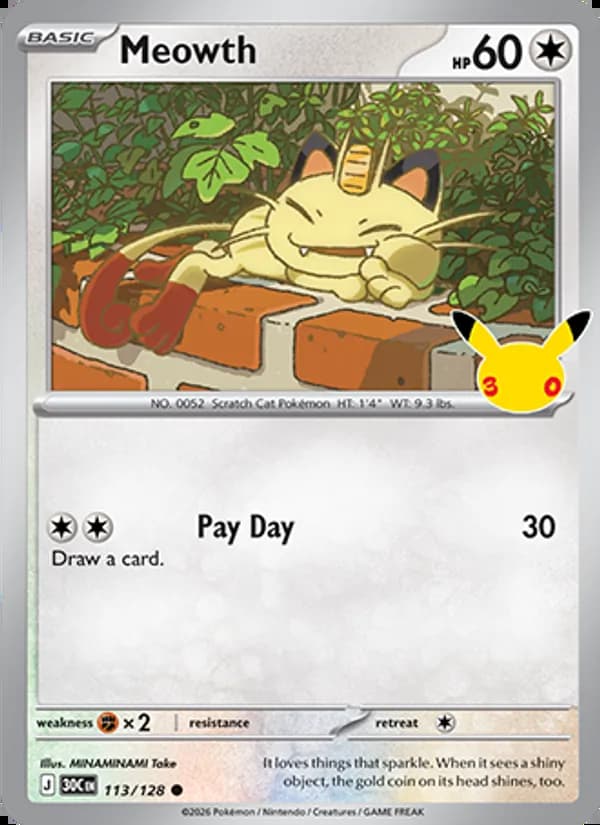 Meowth — 30th Celebration #113
