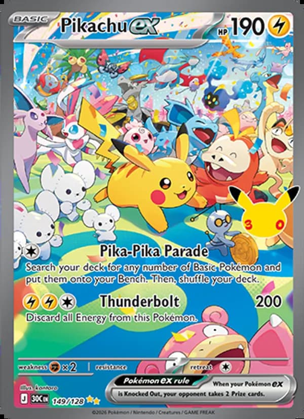 Pikachu ex — 30th Celebration #149